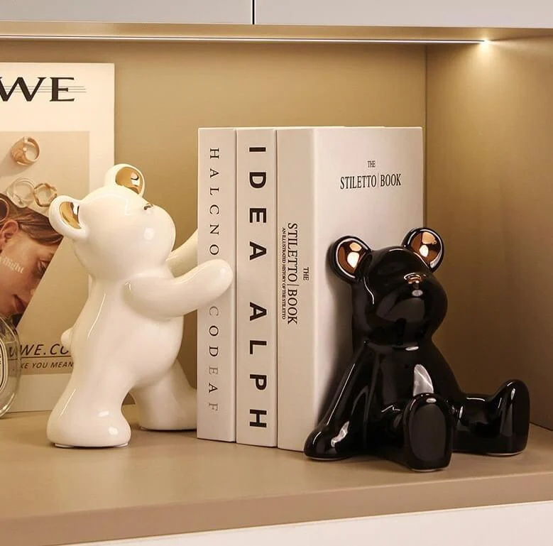 2 Pcs Set Teddy Bear Bookends Ceramic 15-19 cm -  - #tag1#