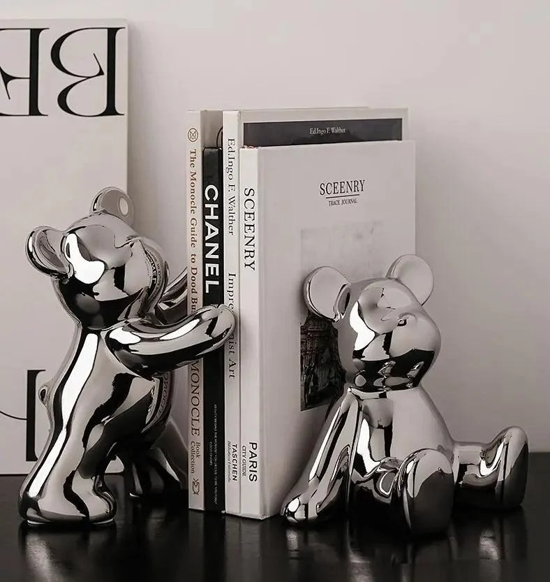 2 Pcs Set Teddy Bear Bookends Ceramic 15-19 cm -  - #tag1#
