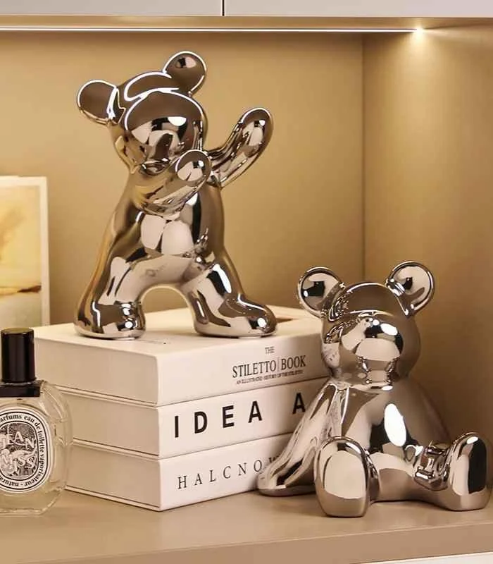 2 Pcs Set Teddy Bear Bookends Ceramic 15-19 cm -  - #tag1#