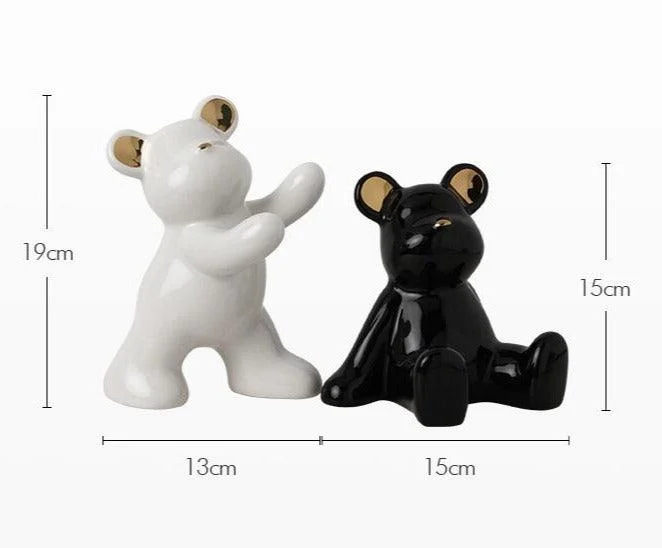 2 Pcs Set Teddy Bear Bookends Ceramic 15-19 cm -  - #tag1#