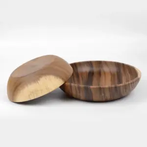 2 Piece Jujube Wooden Bowl Set