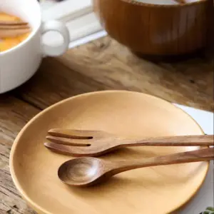 2 Piece Set Burlywood Kitchen Spoons and Forks