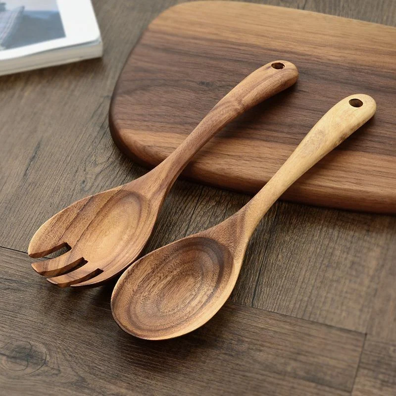 2 Piece Wooden Salad Cutlery Set -  - #tag1#