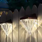 2 Pieces Geometric LED Waterproof Black Solar Wall Lamp tag1