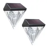 2 Pieces Geometric LED Waterproof Black Solar Wall Lamp tag1