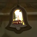 2 Pieces Wooden Modern Hanging Ornaments with Button Battery tag1