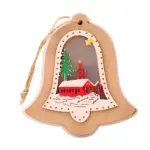 2 Pieces Wooden Modern Hanging Ornaments with Button Battery tag1