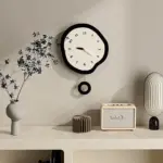 2 Styles Abstract Distorted Pendulum Silent Wall Clock