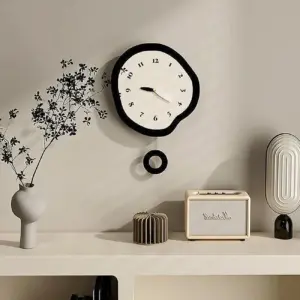 2 Styles Abstract Distorted Pendulum Silent Wall Clock