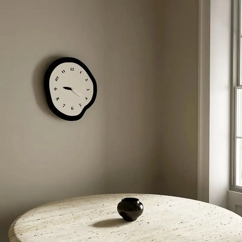 2 Styles Abstract Distorted Pendulum Silent Wall Clock