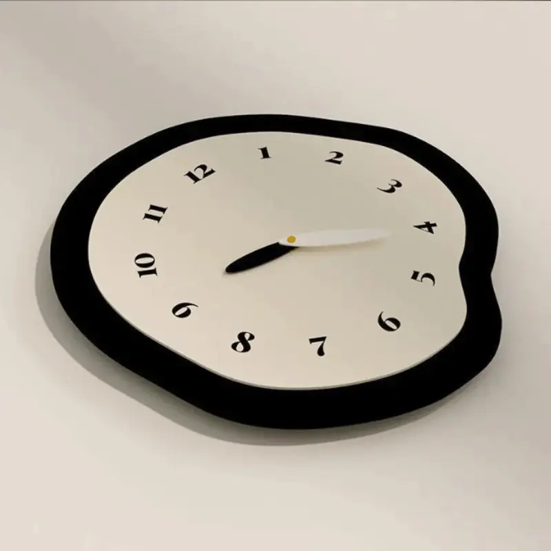 2 Styles Abstract Distorted Pendulum Silent Wall Clock