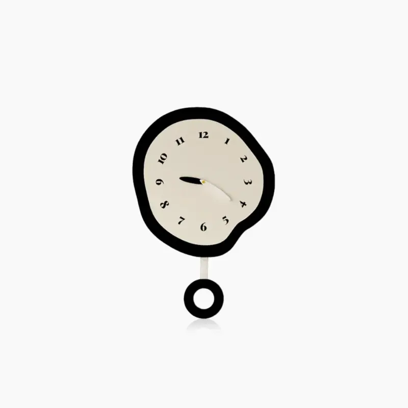 2 Styles Abstract Distorted Pendulum Silent Wall Clock