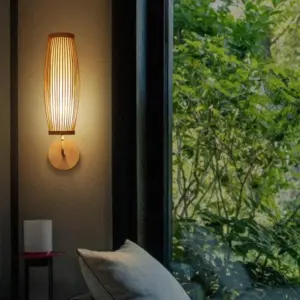 Muto Japanese LED Wall Lamp - Indoor - Bedroom/Living Room - Bamboo