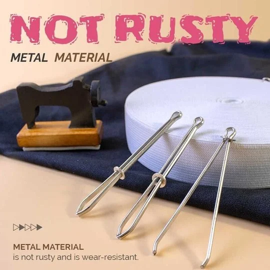 2pc Diy Rope Guide Forward Device Tool Elastic Silver Clip Needle Sewing Utility -  - #tag1#