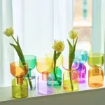 2pc Set Mini Glass Vases Nordic Vintage