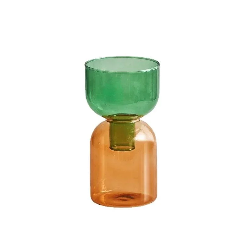 2pc Set Mini Glass Vases Nordic Vintage -