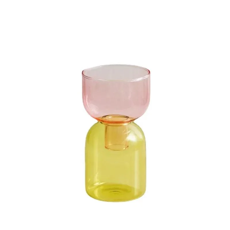 2pc Set Mini Glass Vases Nordic Vintage -