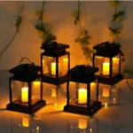 2pcs 4Pcs Solar Candle Lantern IP44 Waterproof Hanging Retro LED Candle Light Outdoor with Hook and