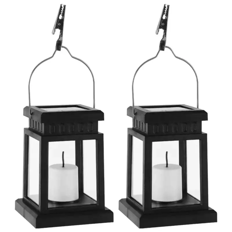 2pcs 4Pcs Solar Candle Lantern IP44 Waterproof Hanging Retro LED Candle Light Outdoor with Hook and 78a31a8c 2e38 4c64 95e5 e3aac4389013