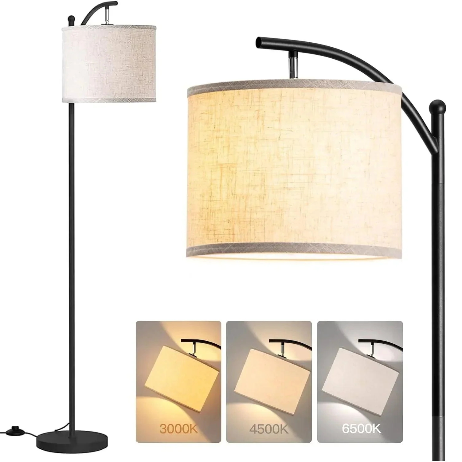 3 Color Temperature Floor Lamp Vertical Lamp Linen Lampshade Bedroom Floor Light Standing Lamp With Beige.jpg 08daef82 1be7 411b 83e0 D1f01f2ff995