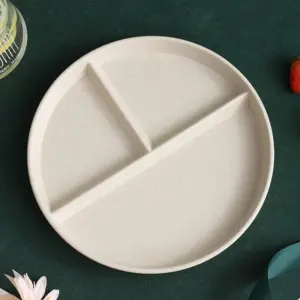 3-Compartment Divided Dinner Plate: Reusable, Microwave Safe PP