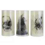 3 Pack Halloween Battery Operated Flameless Candle Lamp with Timer Setting tag1