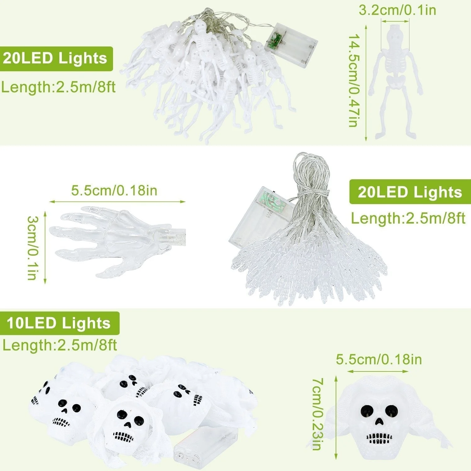 3-Pack: Halloween String Light Decorations -  - #tag1#