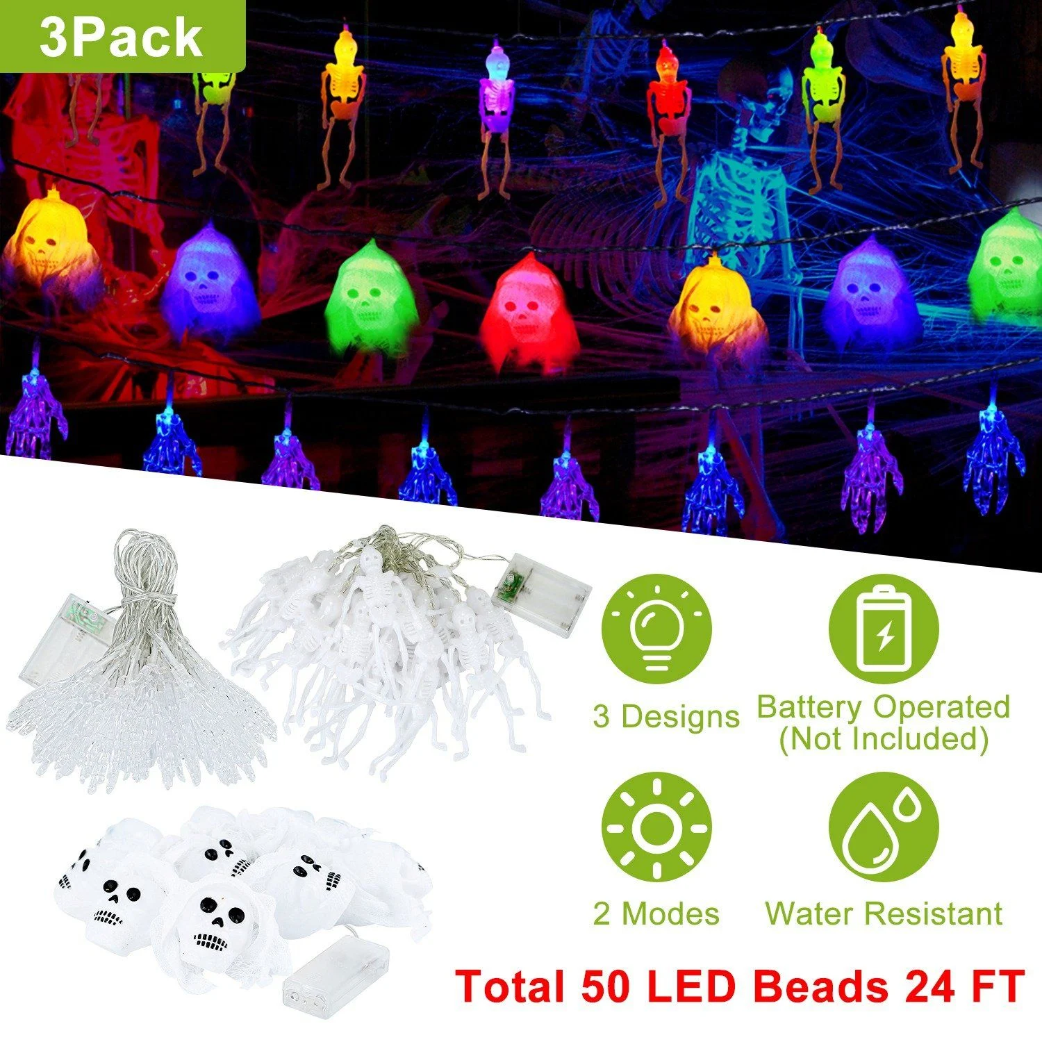 3-Pack: Halloween String Light Decorations -  - #tag1#
