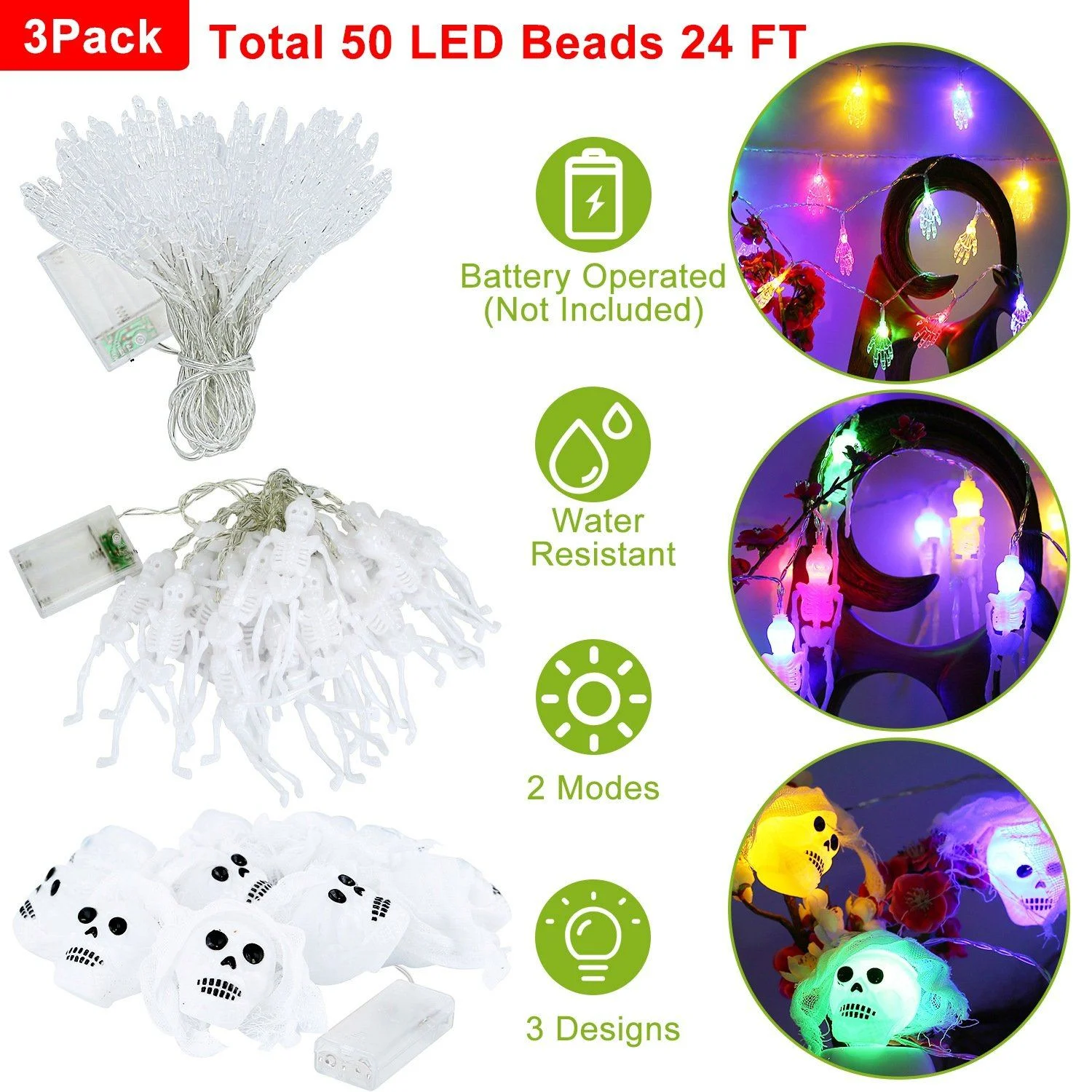 3-Pack: Halloween String Light Decorations -  - #tag1#