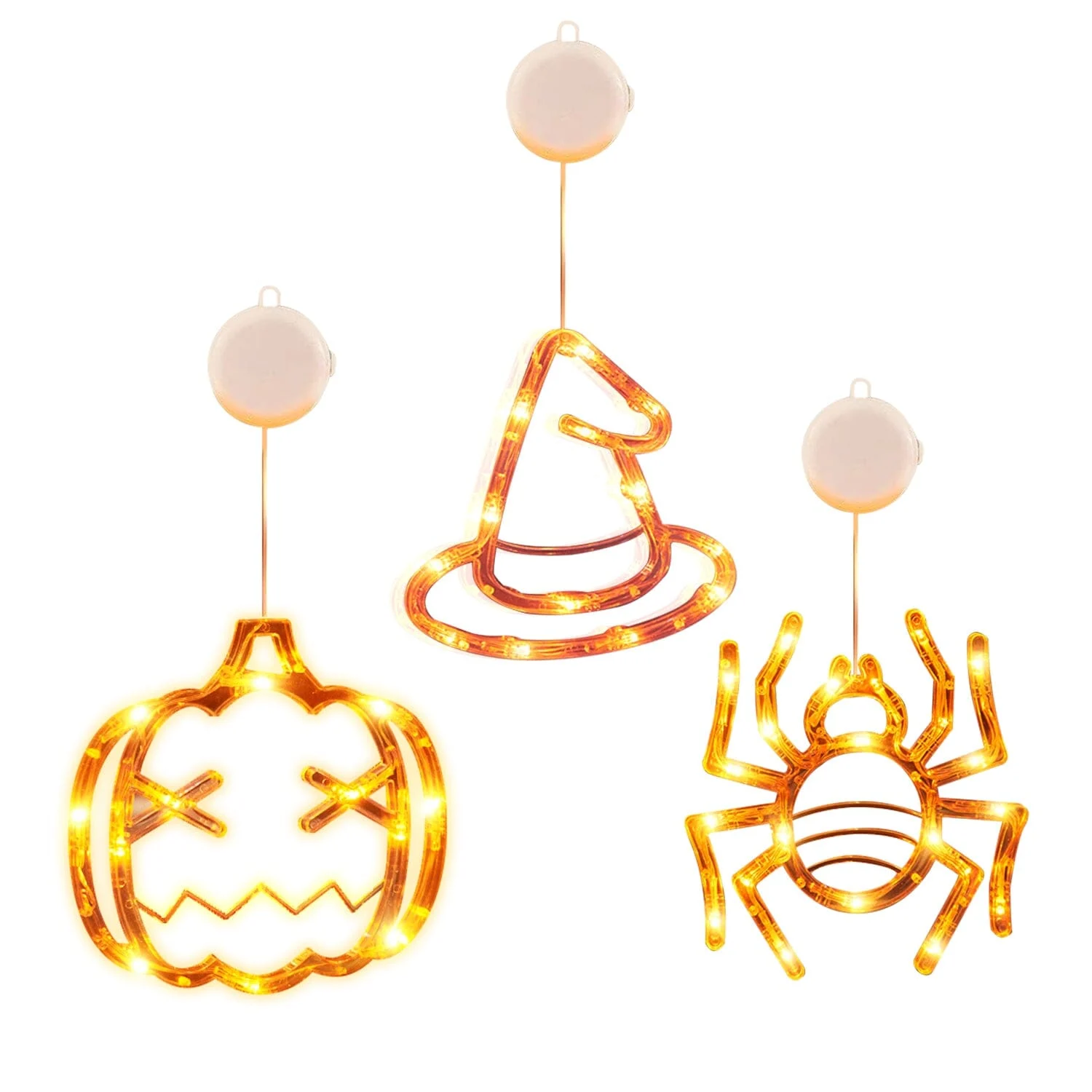 3-Pack: Halloween Window Light with Suction Cup Hanging Holes -  - #tag1#
