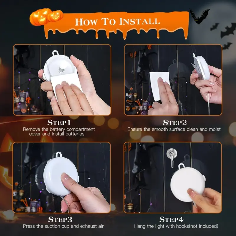 3 Pack Halloween Window Light with Suction Cup Hanging Holes tag1
