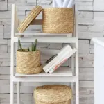 3 Pcs Set Handmade Straw Woven Storage Basket With Lid Snack Organizer Storage Box Laundry Baskets