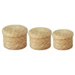 3 Pcs Set Handmade Straw Woven Storage Basket With Lid Snack Organizer Storage Box Laundry Baskets 2e96e49f 28e2 44c0 8129 220877d45134