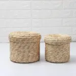 3 Pcs Set Handmade Straw Woven Storage Basket With Lid Snack Organizer Storage Box Laundry Baskets d9fe2936 b6ee 4a84 a287 ca21d7d24409