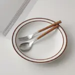 3 Piece Stainless Steel Cutlery Set with Wooden Handle tag1