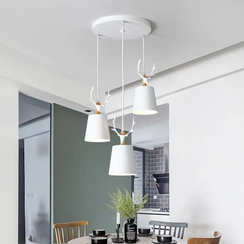 3 light Antler Design LED Classic Chandelier Pendant Light Hanging Lamp tag1