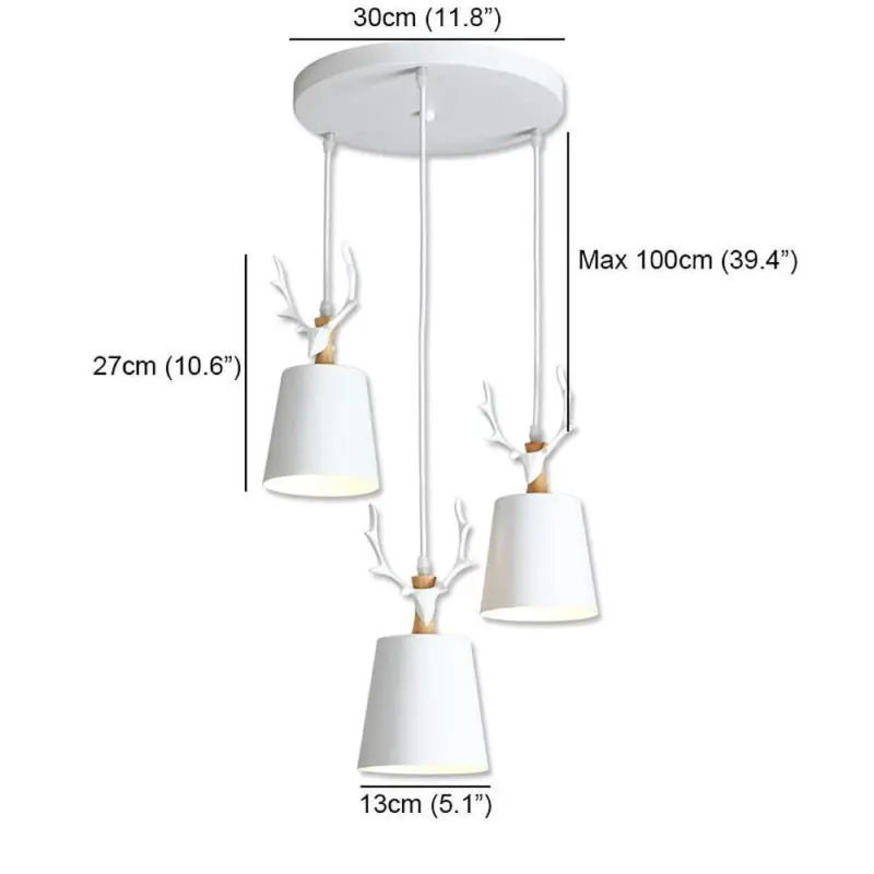 3 light Antler Design LED Classic Chandelier Pendant Light Hanging Lamp tag1