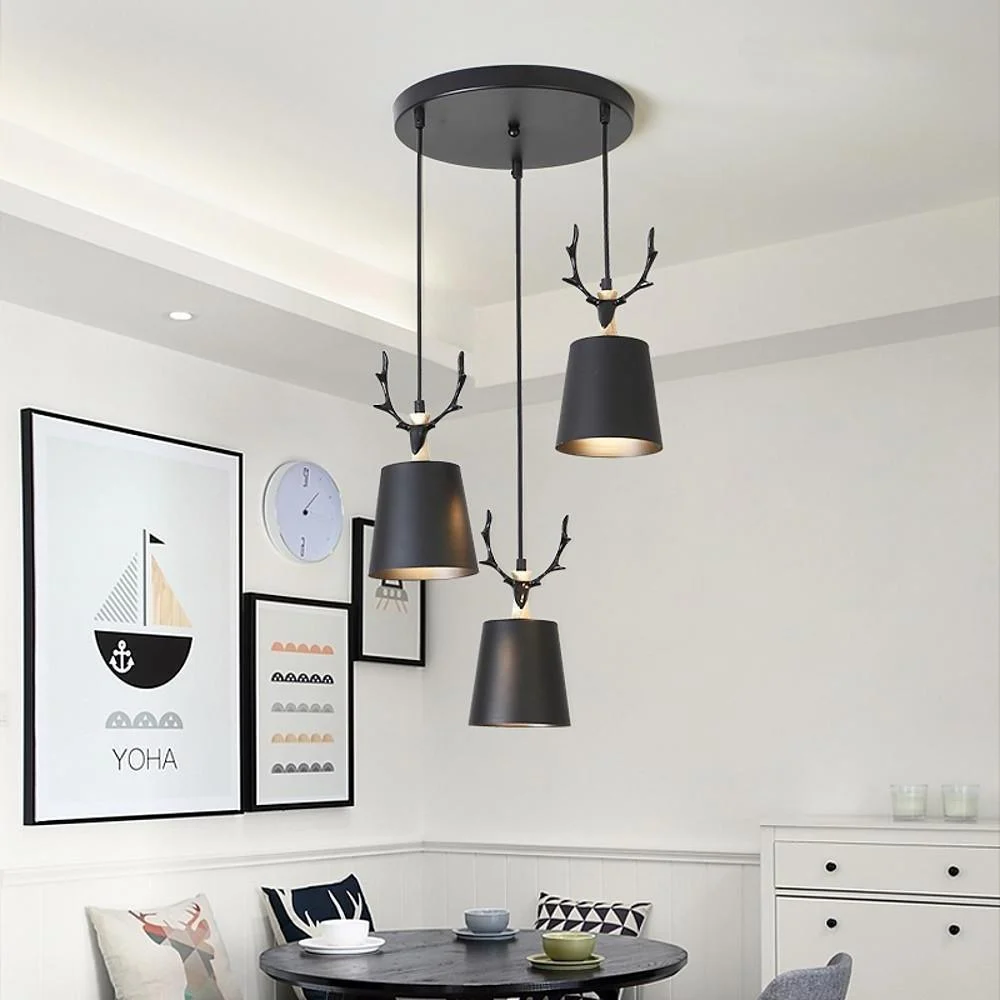3-light Antler Design LED Classic Chandelier Pendant Light Hanging Lamp -  - #tag1#