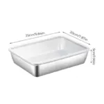 304 Stainless Steel Square Plate with Lid Food Storage Container for Kitchen tag1