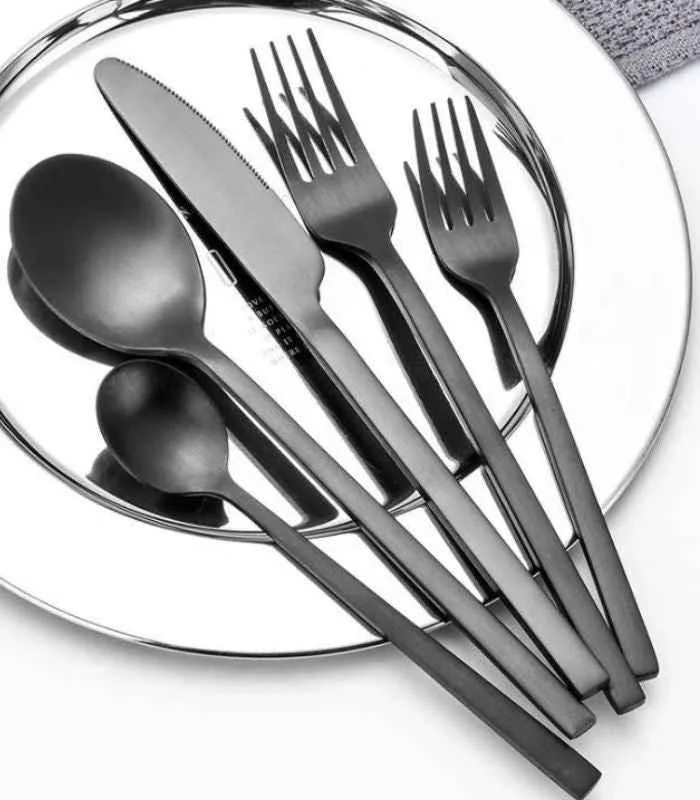 30 Pcs Set Cutlery Boston Contemporary 18/10 Matt Stainless Steel Set for 6 -  - #tag1#