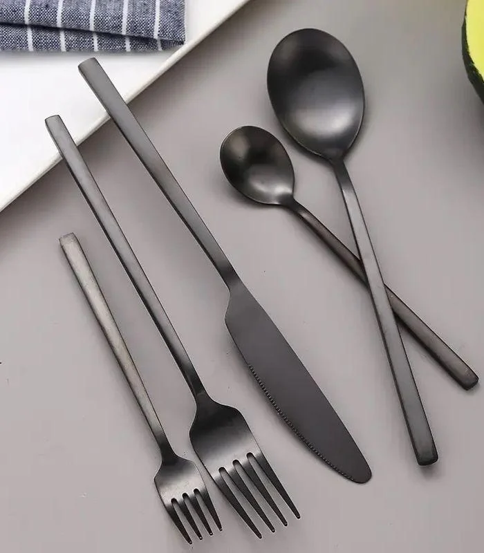 30 Pcs Set Cutlery Boston Contemporary 18/10 Matt Stainless Steel Set for 6 -  - #tag1#