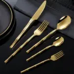 30 Pcs Stainless Steel Cutlery Set for 6 Bamboo Handle Style tag1