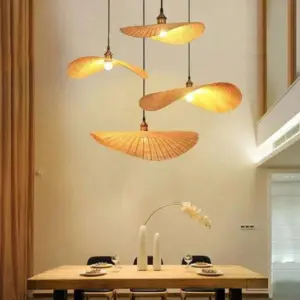 Homeko Natural Bamboo Wicker Pendant Lamp For Living Room