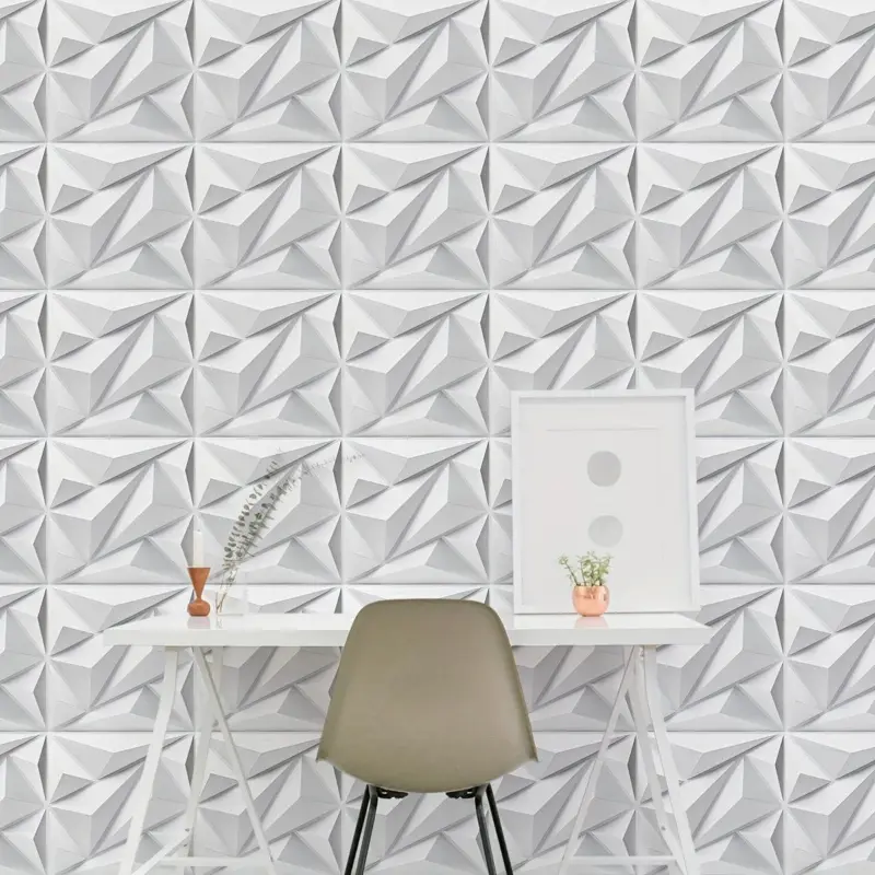 33pcs 3D Wall Tile Sticker Easy To Stick And Peel Surface Wallpaper PVC 3D Matt White Self Adhesive Waterproof Wall Sticker tag1