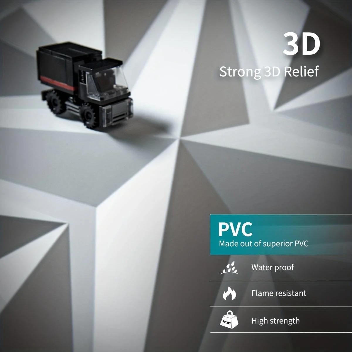 33pcs 3D Wall Tile Sticker, Easy To Stick And Peel Surface Wallpaper, PVC 3D Matt White Self-Adhesive Waterproof Wall Sticker -  - #tag1#