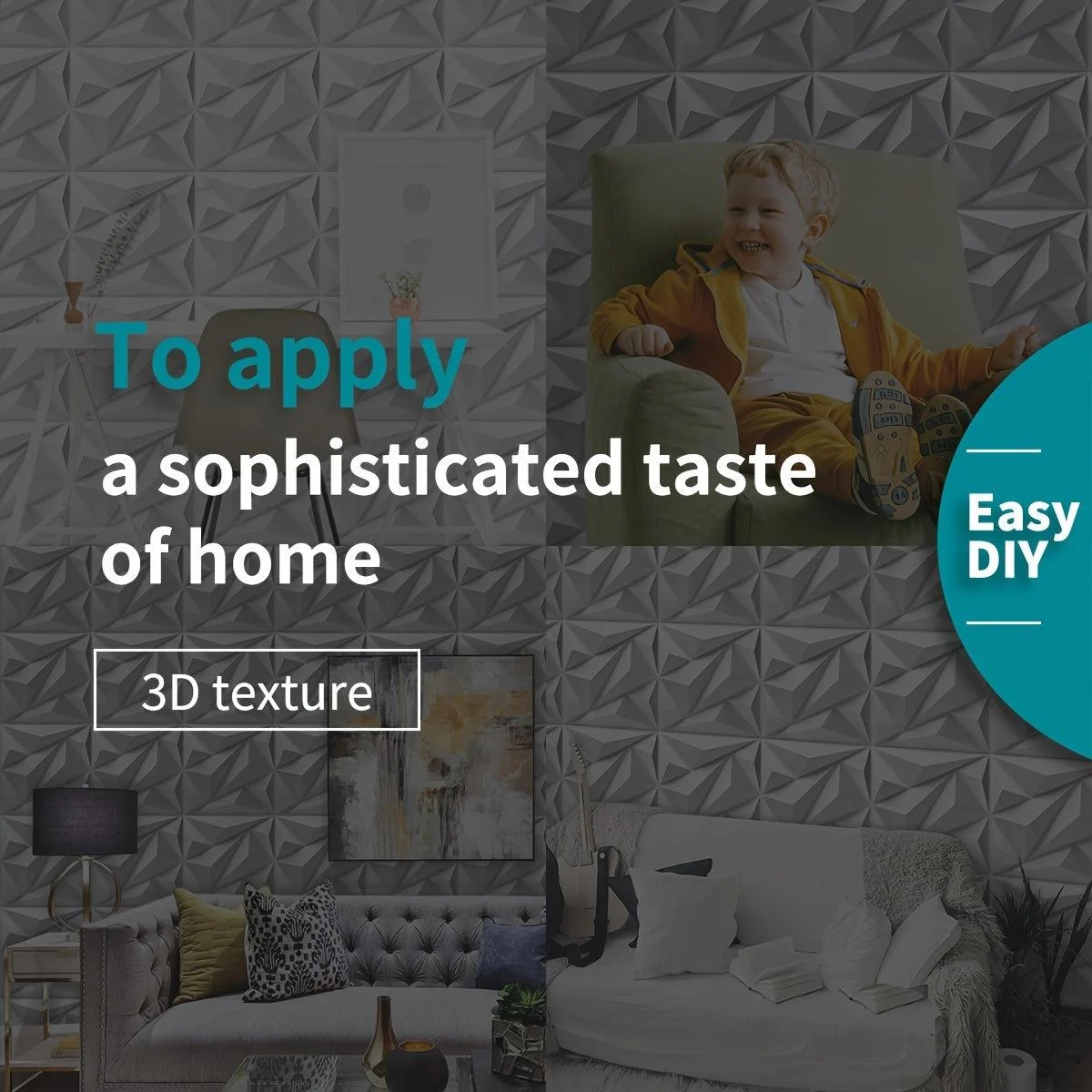 33pcs 3D Wall Tile Sticker, Easy To Stick And Peel Surface Wallpaper, PVC 3D Matt White Self-Adhesive Waterproof Wall Sticker -  - #tag1#