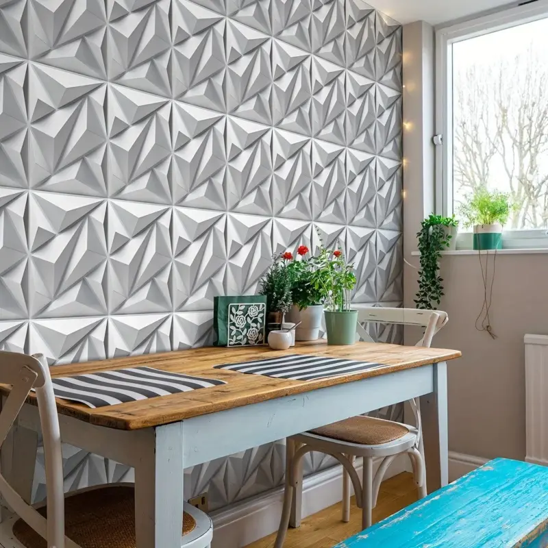 33pcs 3D Wall Tile Sticker Easy To Stick And Peel Surface Wallpaper PVC 3D Matt White Self Adhesive Waterproof Wall Sticker tag1