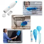 360 Rotatable Electric Spin Duster Motorized Dust Wand with 2 Brushes tag1