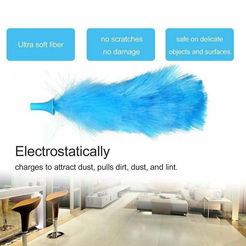 360° Rotatable Electric Spin Duster Motorized Dust Wand with 2 Brushes -  - #tag1#