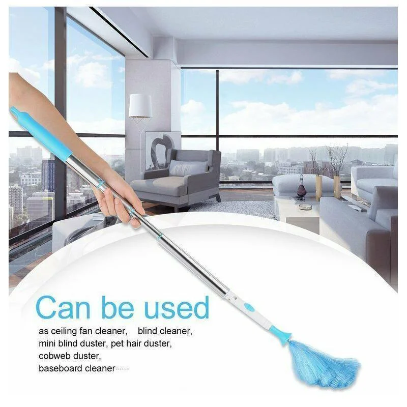 360° Rotatable Electric Spin Duster Motorized Dust Wand with 2 Brushes -  - #tag1#